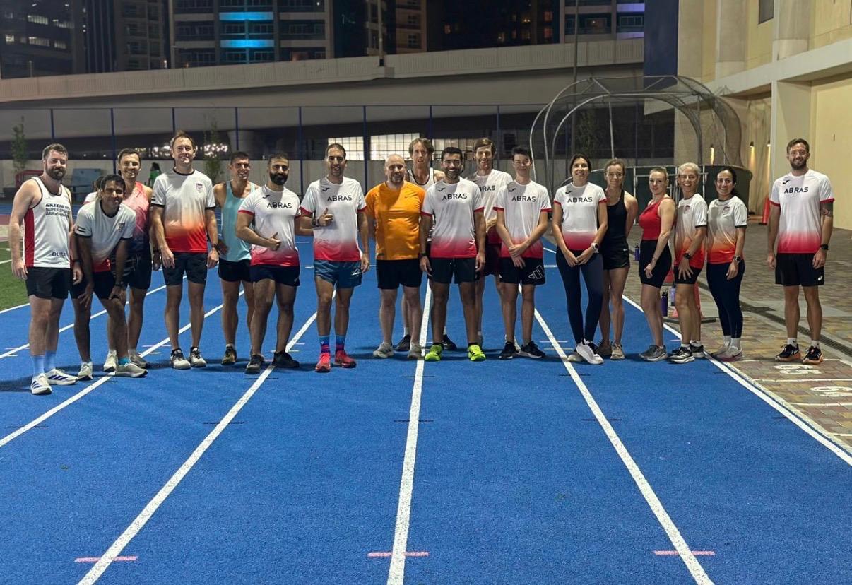 Team lined up for an evening track session